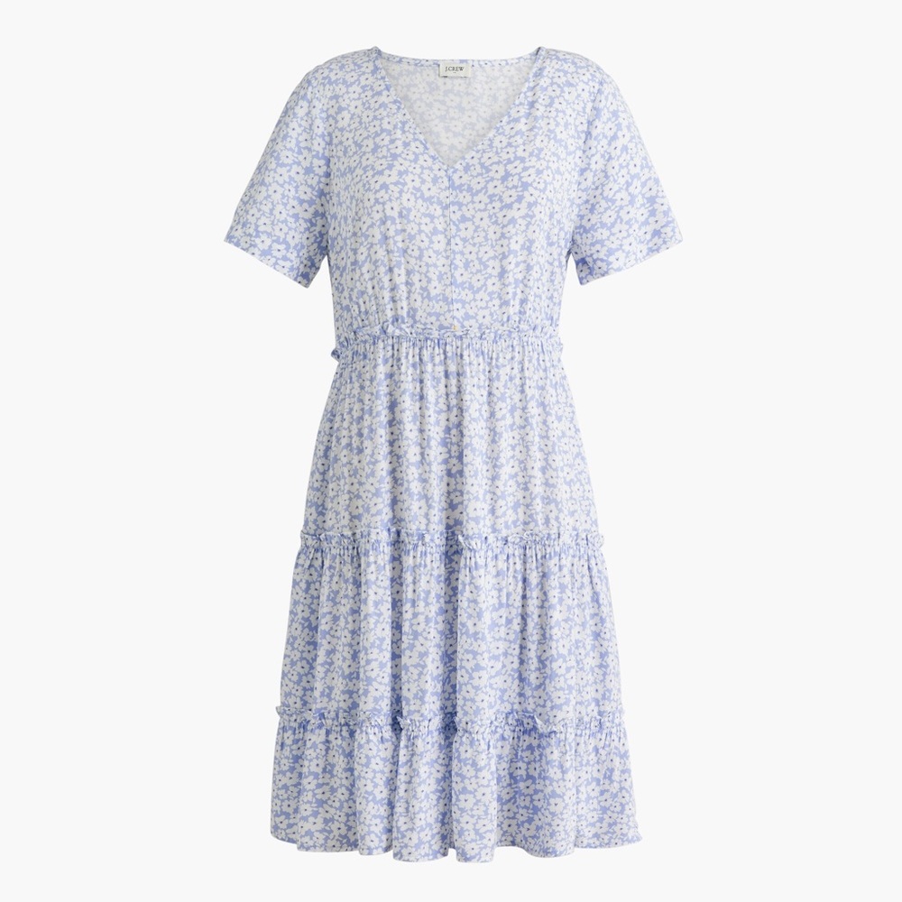 J.Crew V-neck ruffle tiered mini dress size XS